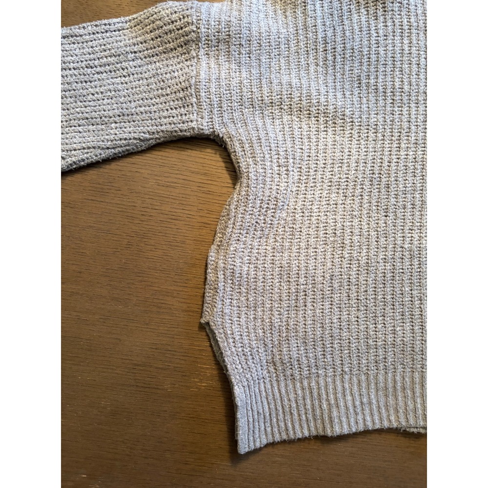 Rachel Zoe Womens Light Blue Grey Mock Neck Balloon Sleeve Chunky Knit Sweater L - Picture 12 of 13